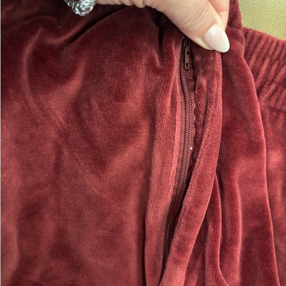 Vtg John Blair Mens Velour Track Suit Size XLG 2-Pc Jacket Pants Red Brown - Picture 8 of 15